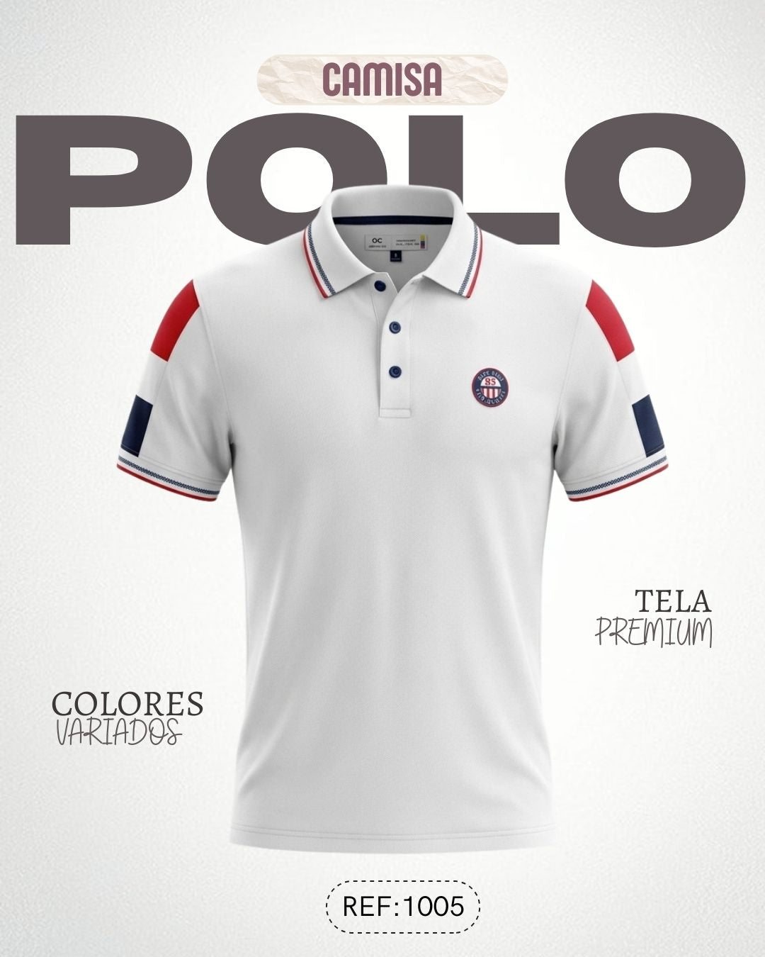 Camiseta slim Polo para hombre Ref: 1005BL