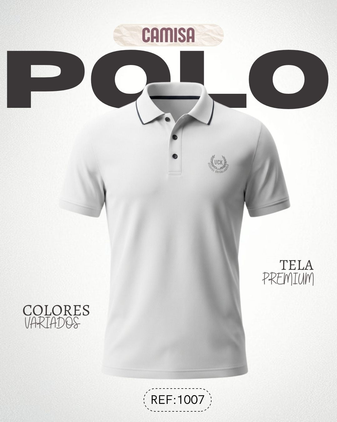 Camiseta slim Polo para hombre Ref: 1007BL