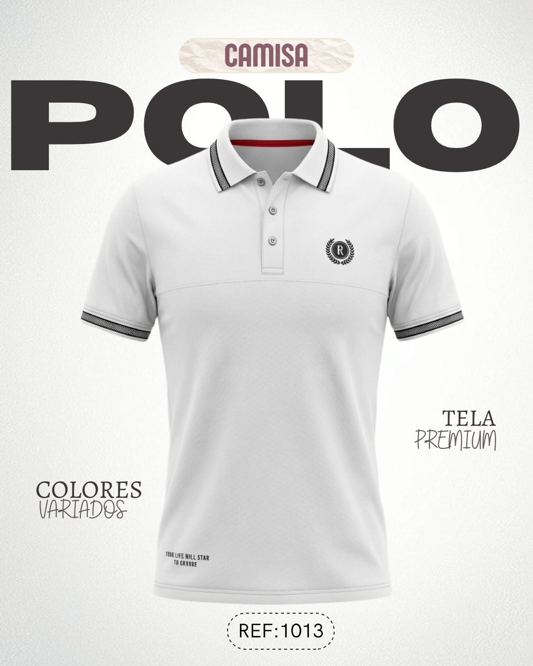 Camiseta slim Polo para hombre Ref: 1013BL