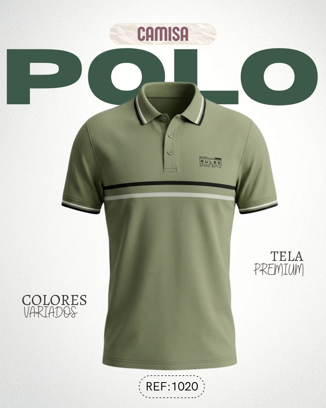 Camiseta slim Polo para hombre Ref: 1020VE