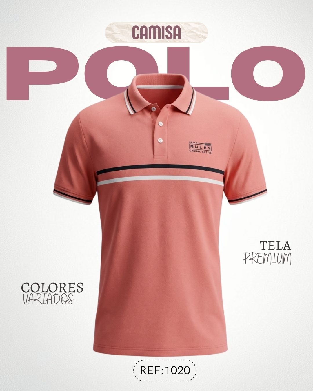 Camiseta slim Polo para hombre Ref: 1020SA