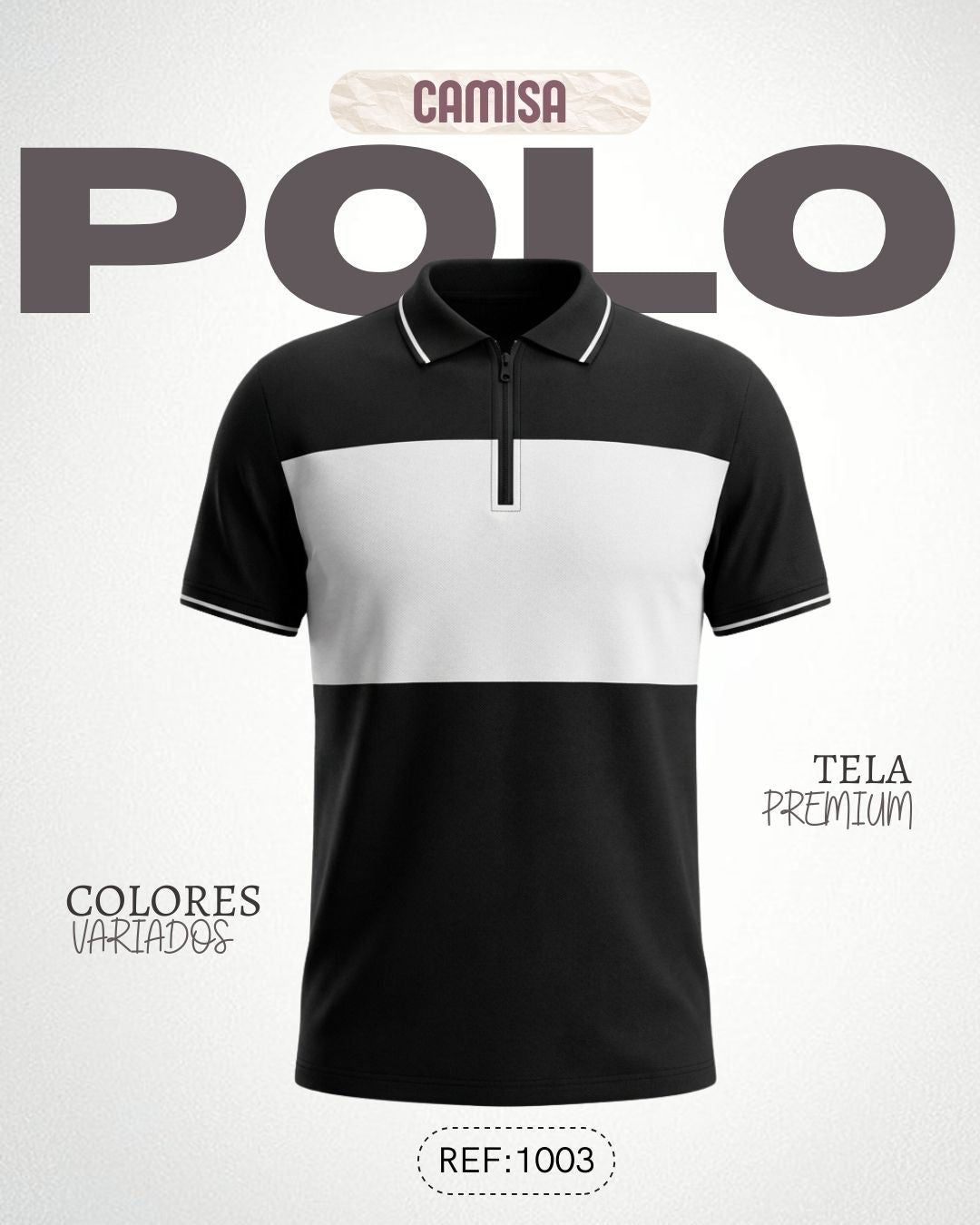 Camiseta slim Polo para hombre Ref: 1003NG-B
