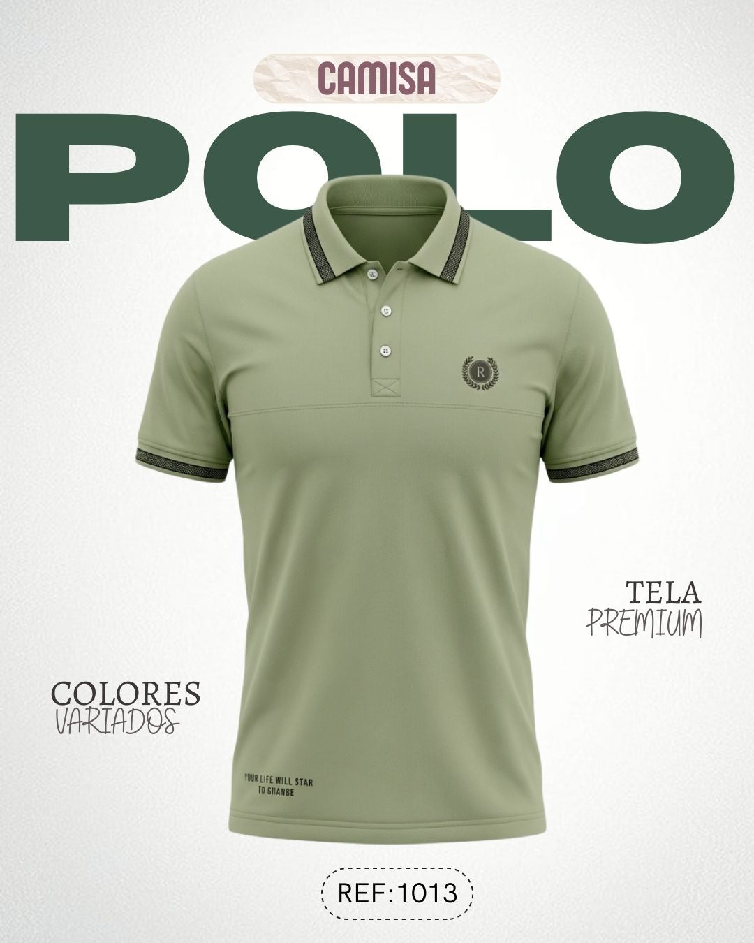 Camiseta slim Polo para hombre Ref: 1013VE
