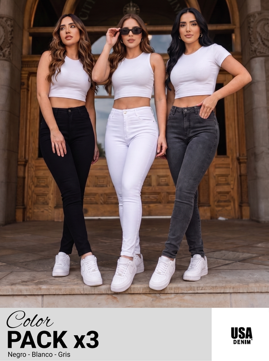 Pack Jeans Usa Color 3 Unidades